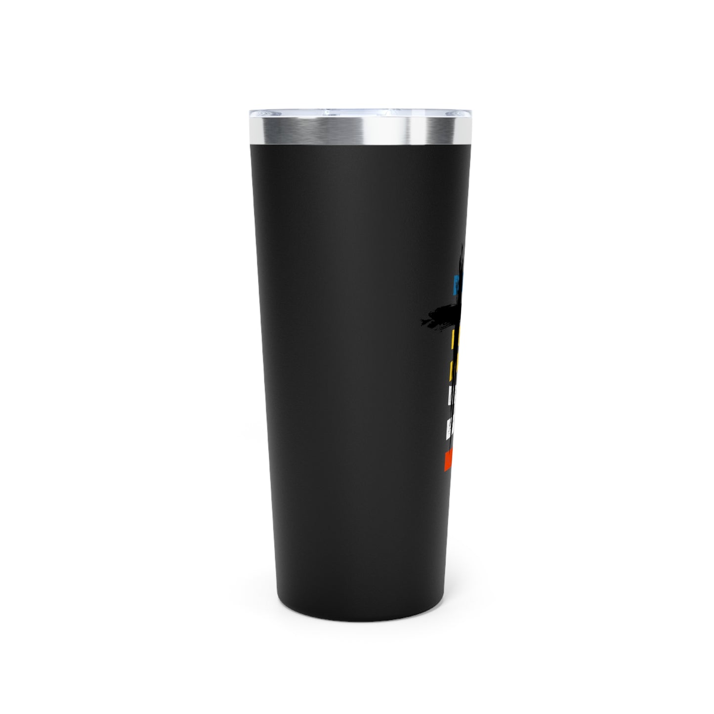 PRAY Colorful Tumbler — Brave Colorblock Vertical Text Insulated Travel Cup (22oz)