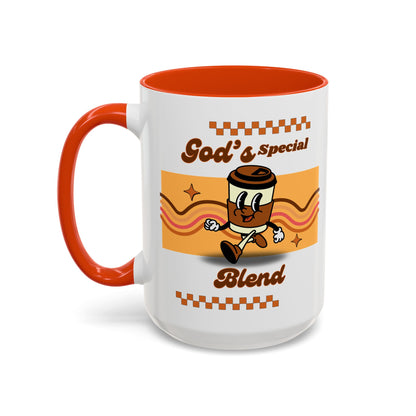 Colorful Coffee Mug with God's Special Blend Design, Unique Gift for Coffee Lovers, Fun Kitchenware, Retro Style Mug, Creative Collectible