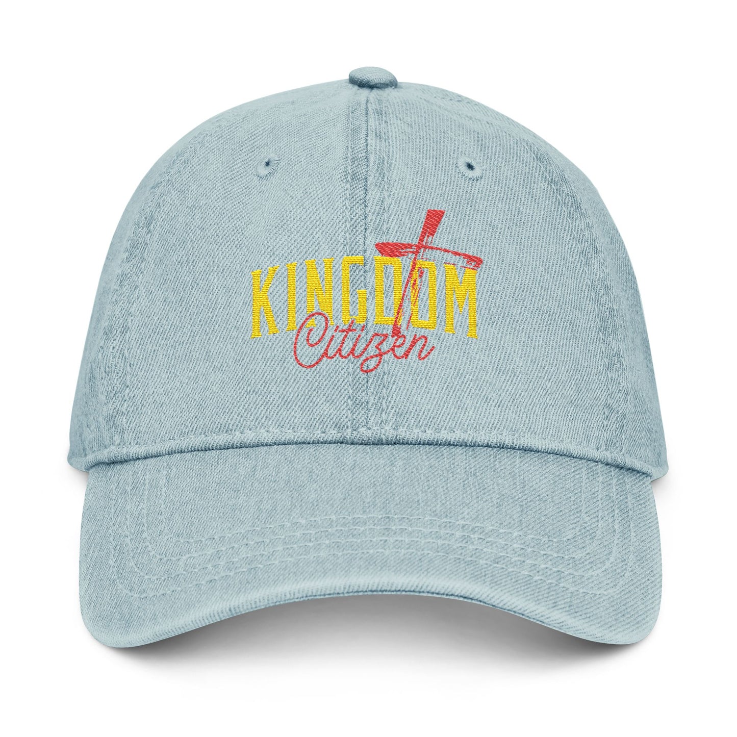 Kingdom Citizen Embroidered Denim Hat - Stylish Faith-Based Accessory