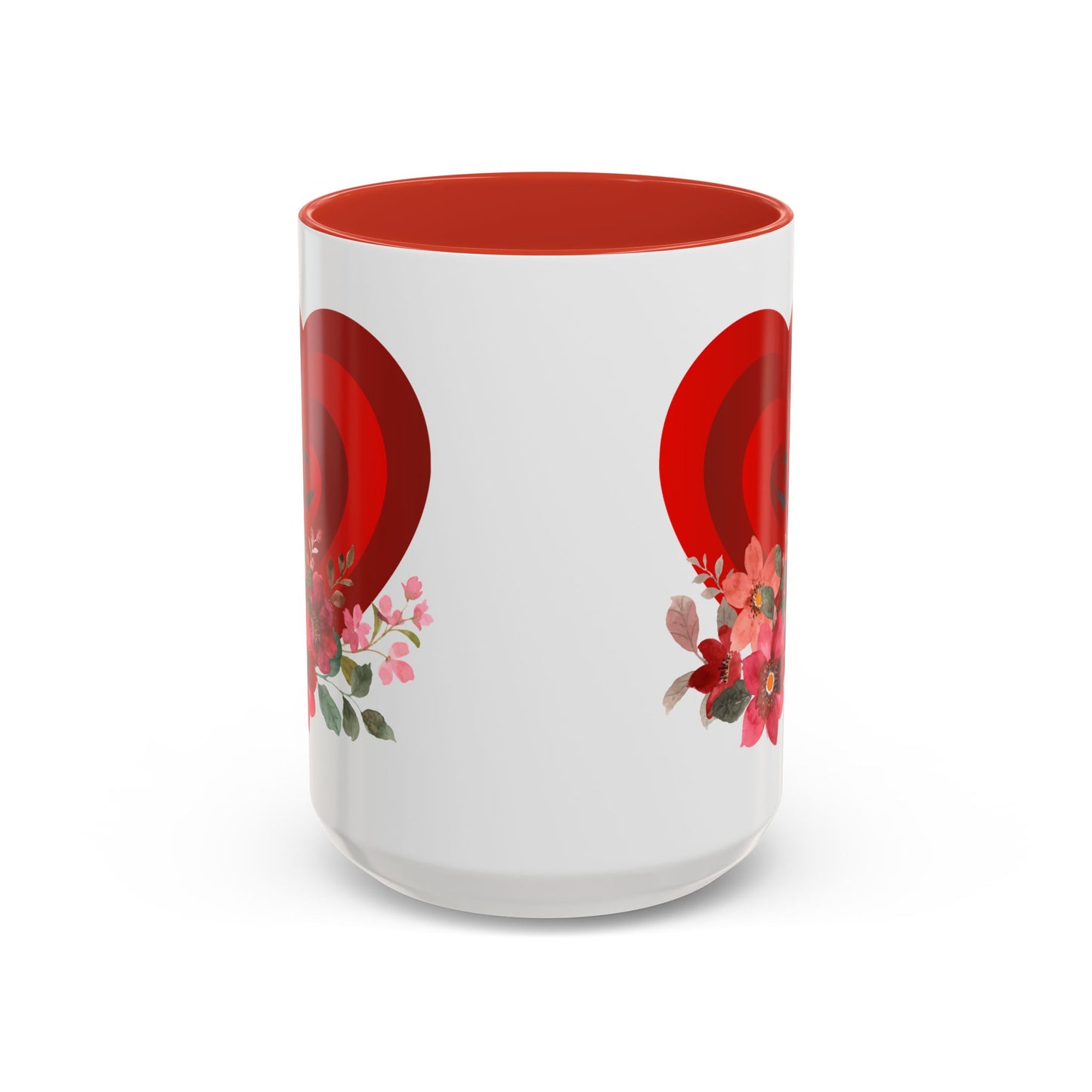 Floral Heart Accent Coffee Mug - Perfect Gift for Valentine's Day & Anniversaries