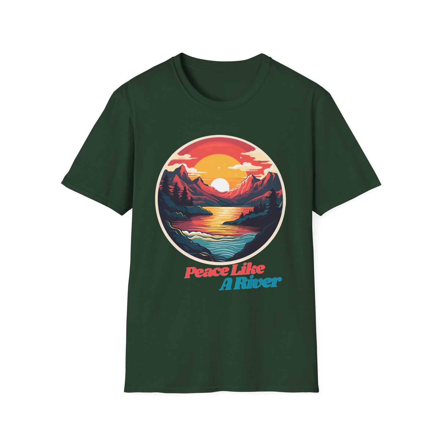Peace Like A River Graphic Tee | Unisex Softstyle T-Shirt, Casual Wear, Outdoor Adventure, Gift for Nature Lovers, Relaxed Vibes
