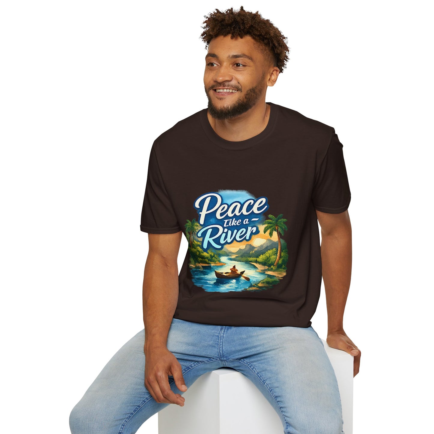 Peace Like a River T‑Shirt — Scenic River Prayer Tee