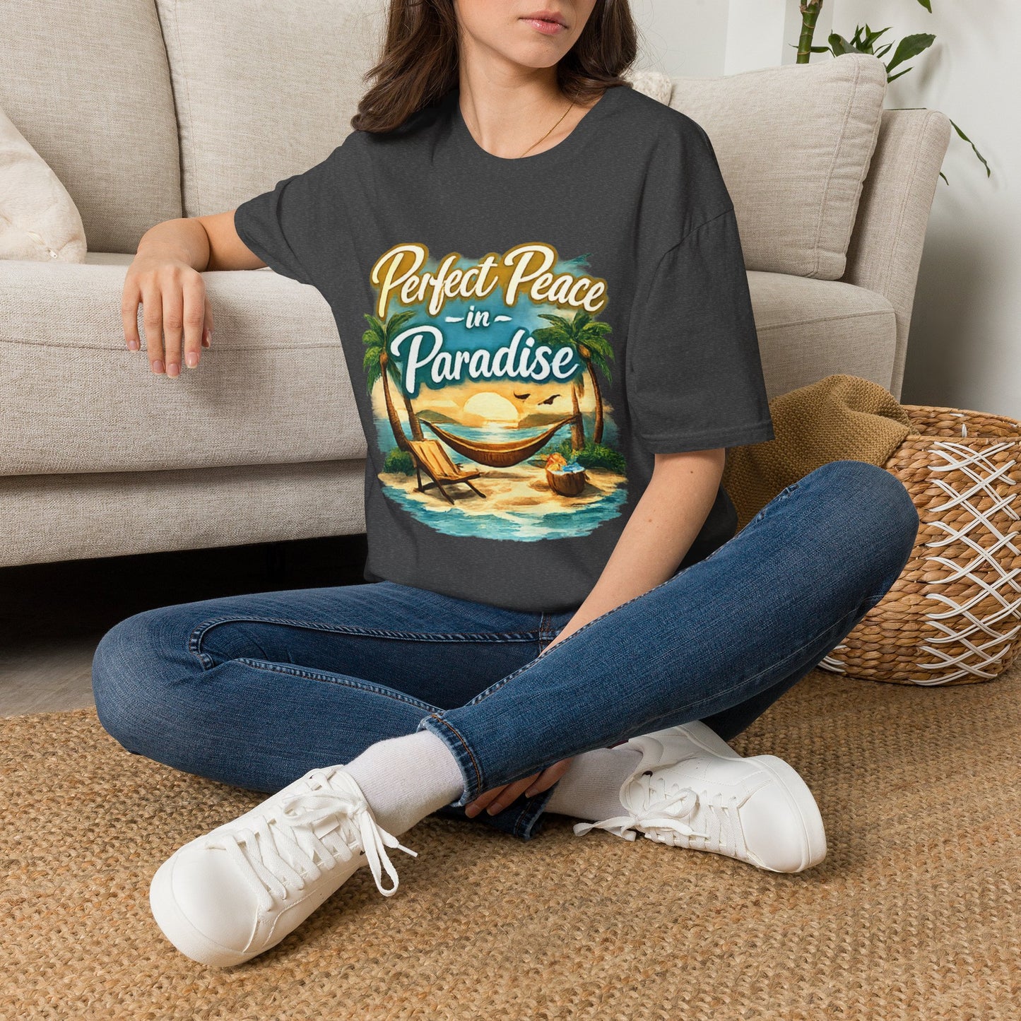 Perfect Peace in Paradise T-Shirt — Tropical Beach Graphic Tee