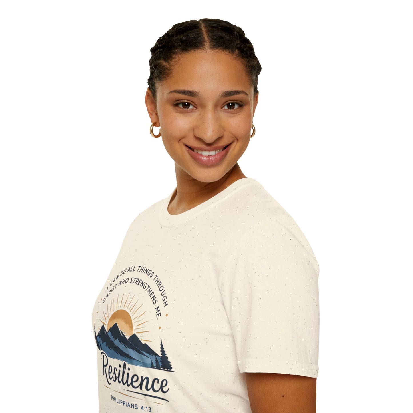 Resilience Mountain T‑Shirt — "I Can Do All Things Through Christ" Inspirational Christian Tee