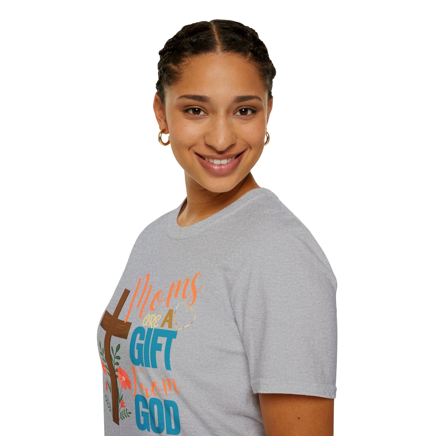 Moms Are a Gift from God T-Shirt | Unisex Softstyle Tee for Mother's Day