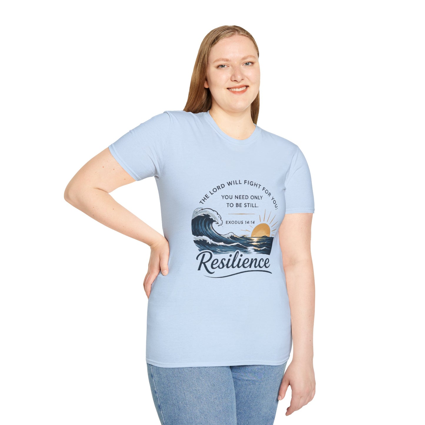 Resilience T-Shirt — "The Lord Will Fight for You" Exodus 14:14 Christian Tee