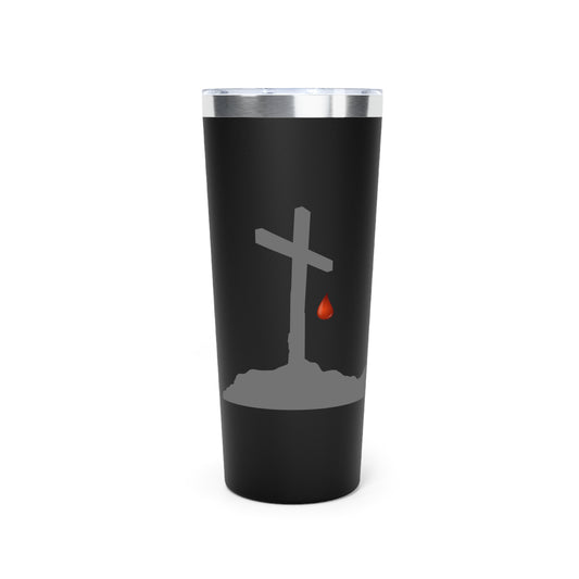 22oz Insulated Tumbler — Cross with Blood Drop Design