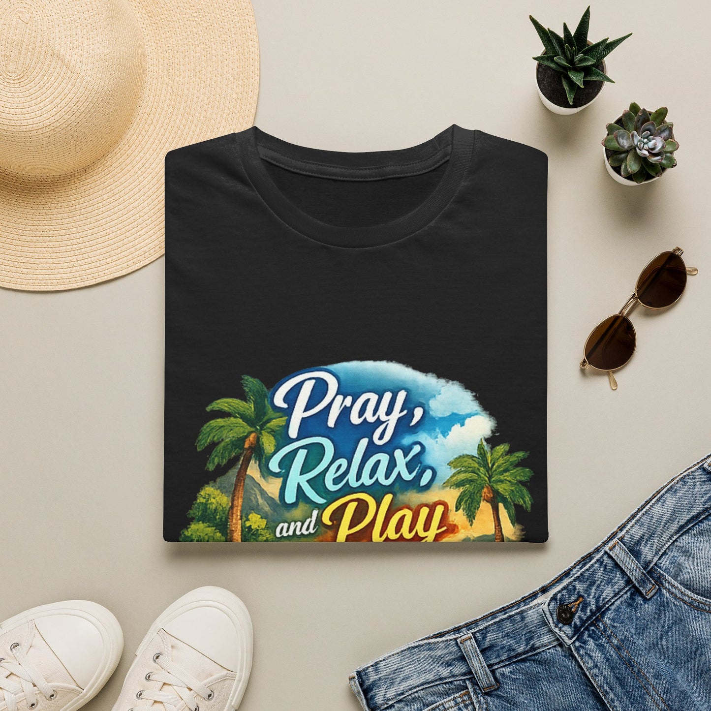 Pray, Relax & Play Beach T-Shirt