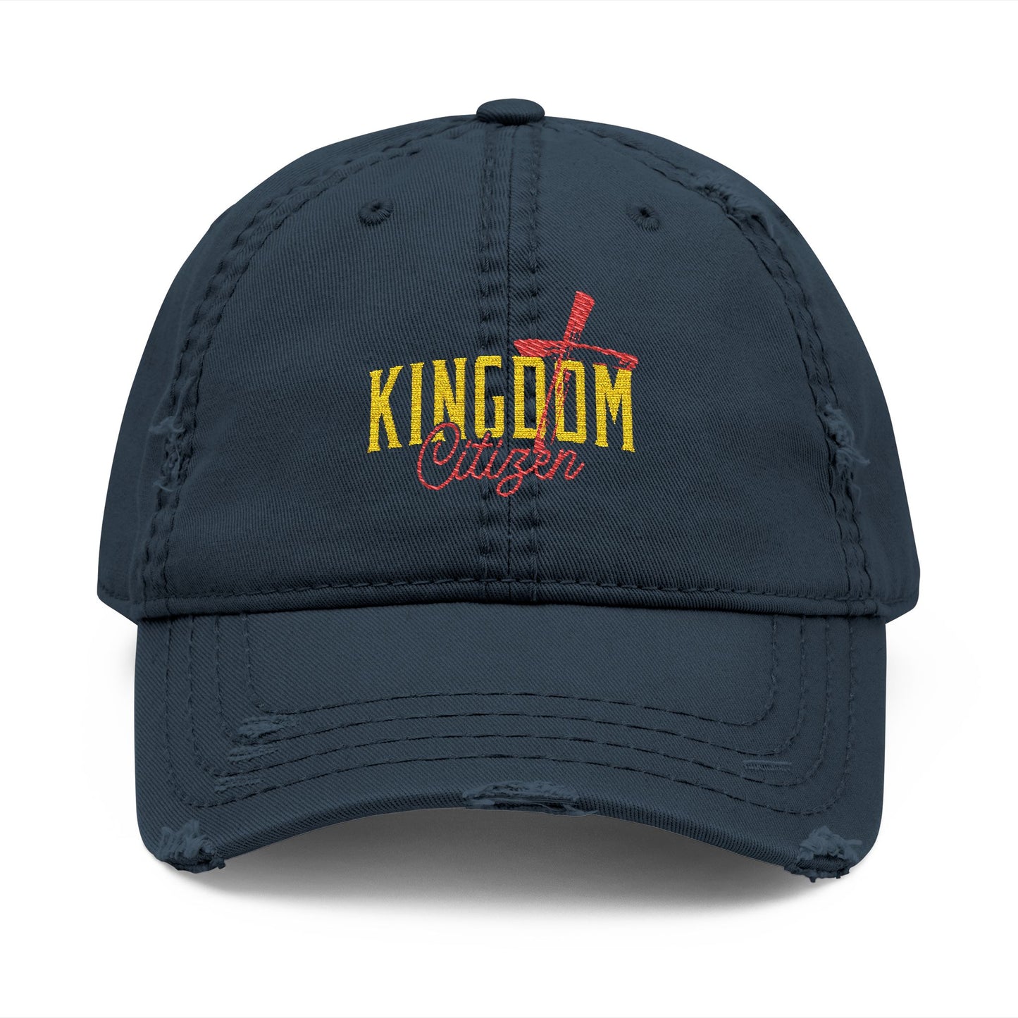 Kingdom Distressed Dad Hat - Casual Embroidered Cap for Everyday Style
