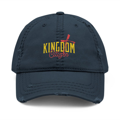 Kingdom Distressed Dad Hat - Casual Embroidered Cap for Everyday Style