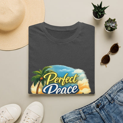Perfect Peace Beach T-Shirt — Tropical Palm Sunset Graphic Tee