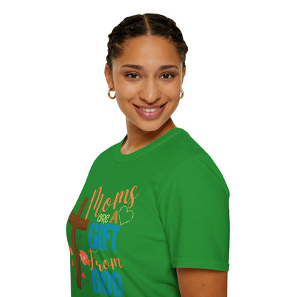 Moms Are a Gift from God T-Shirt | Unisex Softstyle Tee for Mother's Day