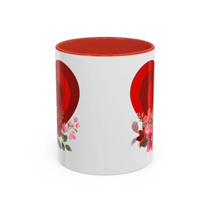 Floral Heart Accent Coffee Mug - Perfect Gift for Valentine's Day & Anniversaries