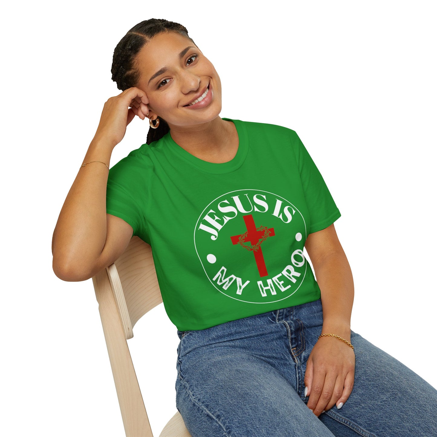 'Jesus is My Hero' Faith-Inspired Unisex Softstyle T-Shirt