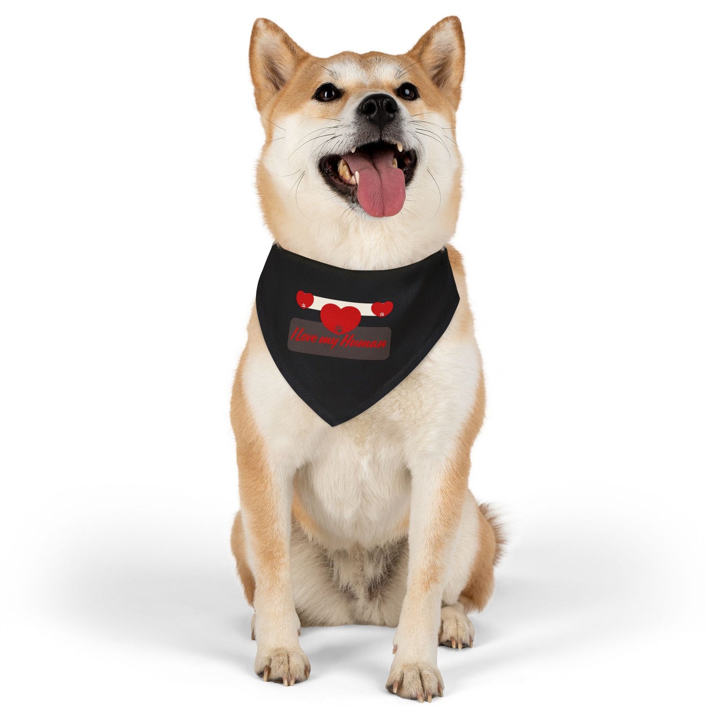 I Love my Human Pet Bandana Collar for Stylish Pets