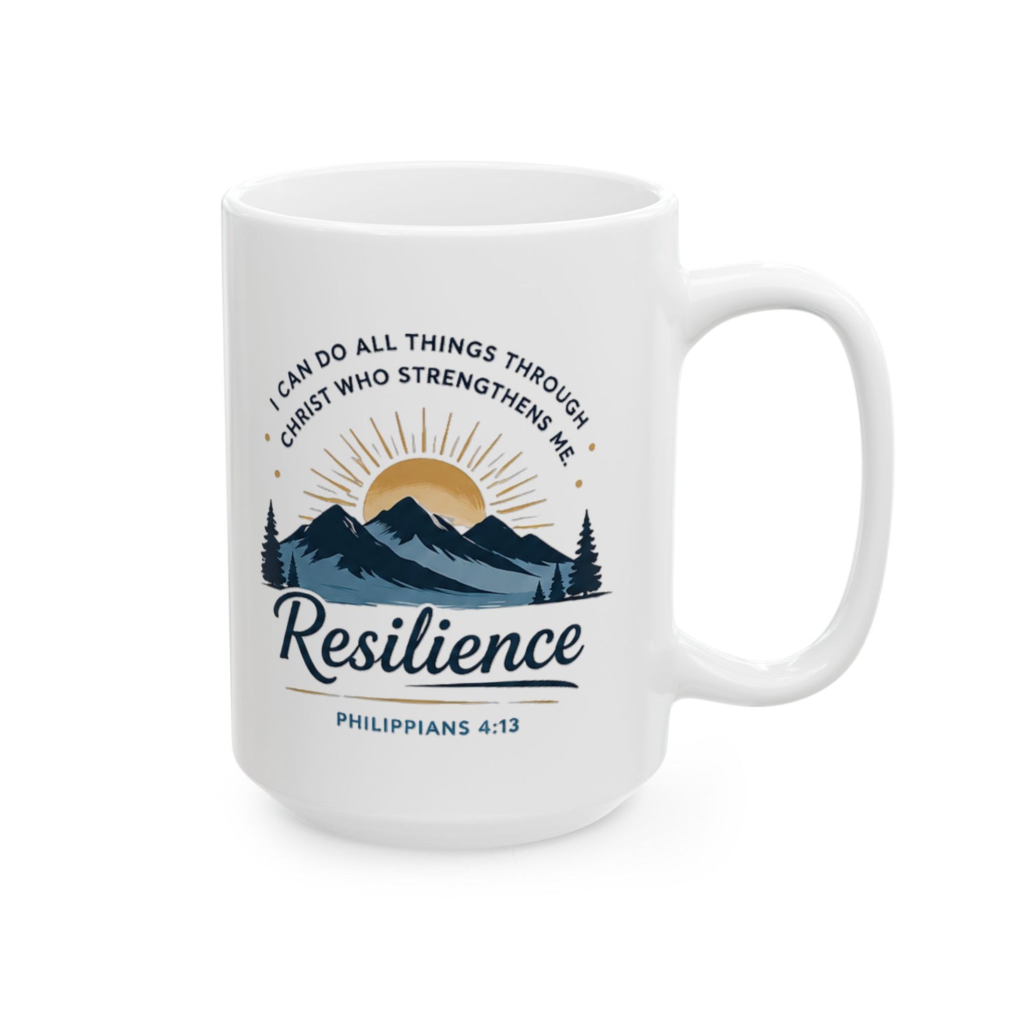 Resilience Mountain Ceramic Mug — Inspirational Camping Coffee Cup (11oz & 15oz)