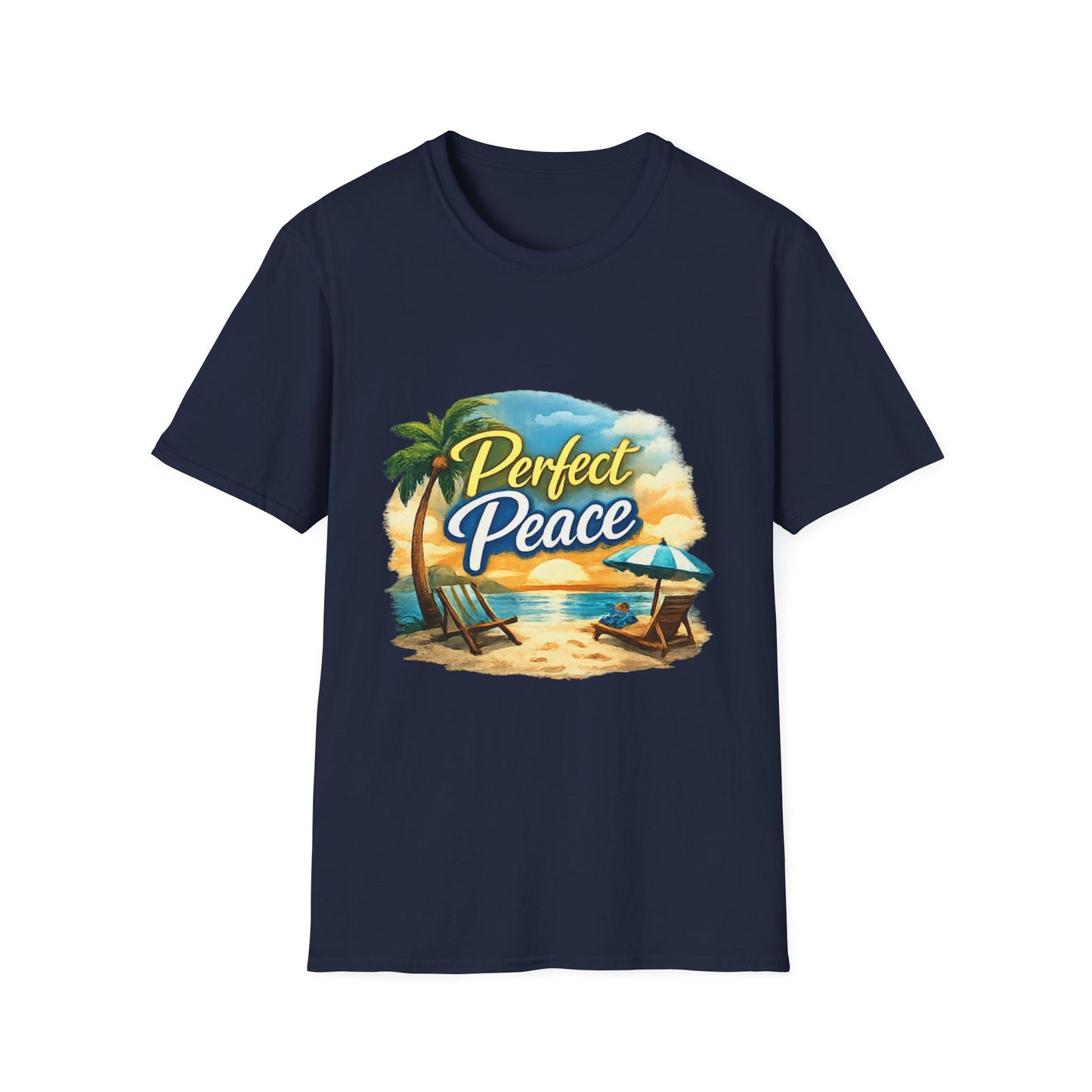 Perfect Peace Beach T-Shirt — Tropical Palm Sunset Graphic Tee