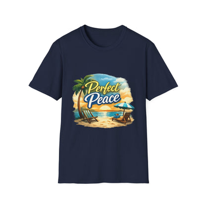 Perfect Peace Beach T-Shirt — Tropical Palm Sunset Graphic Tee