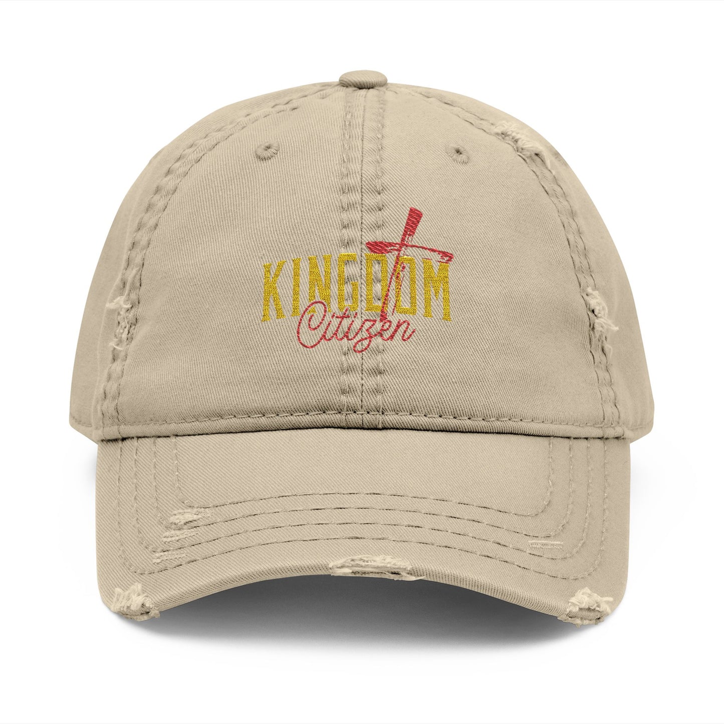 Kingdom Distressed Dad Hat - Casual Embroidered Cap for Everyday Style