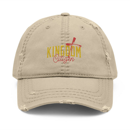 Kingdom Distressed Dad Hat - Casual Embroidered Cap for Everyday Style