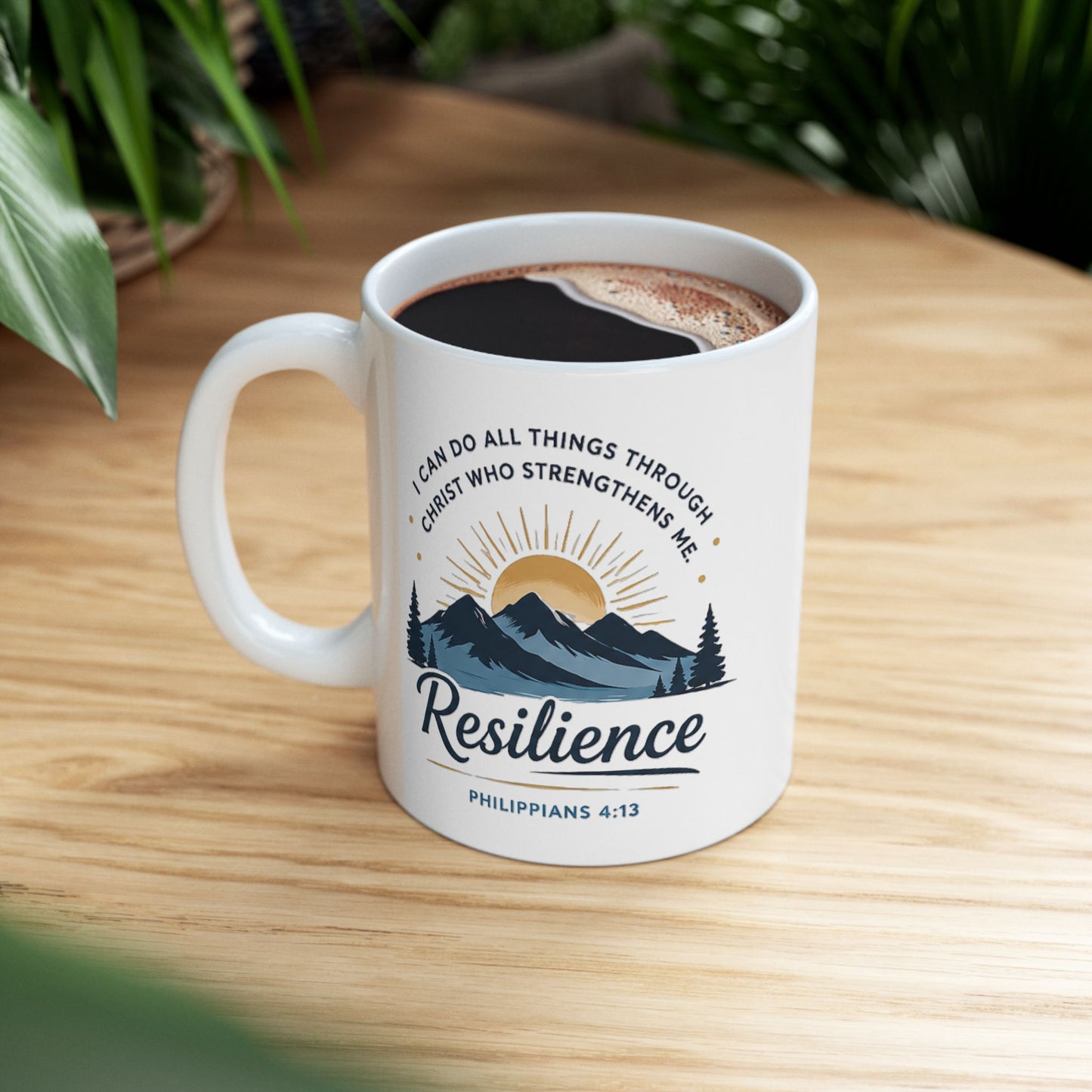 Resilience Mountain Ceramic Mug — Inspirational Camping Coffee Cup (11oz & 15oz)