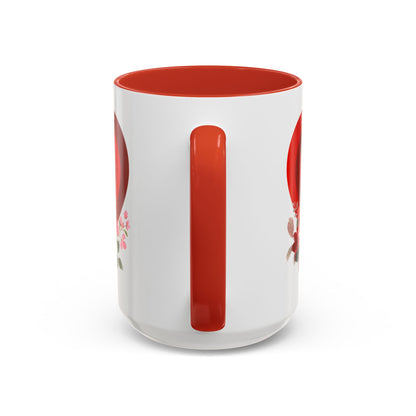 Floral Heart Accent Coffee Mug - Perfect Gift for Valentine's Day & Anniversaries