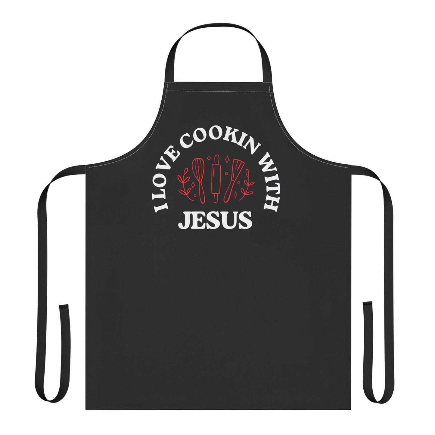 I Love Cookin' with Jesus Apron - 5-Color Straps