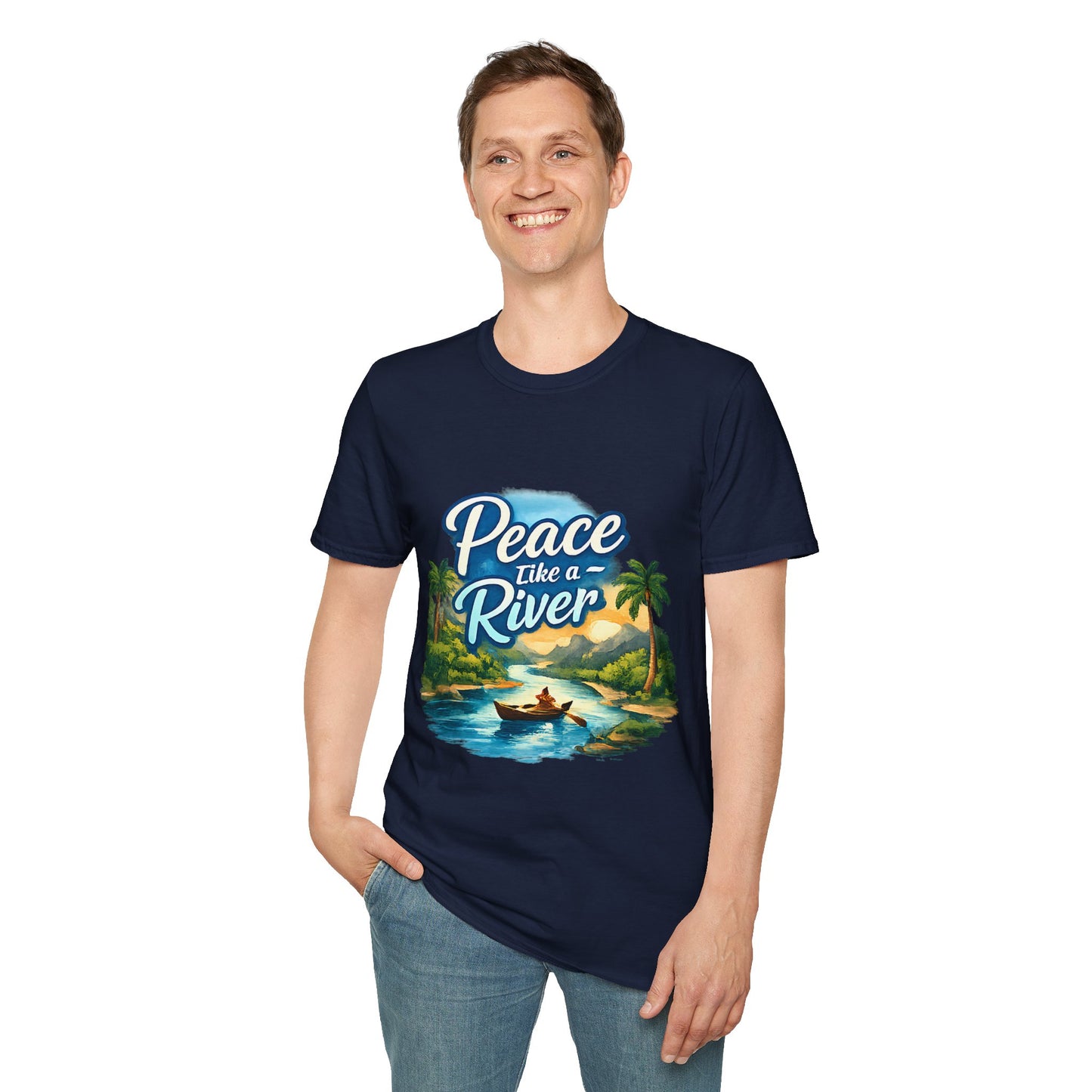 Peace Like a River T‑Shirt — Scenic River Prayer Tee