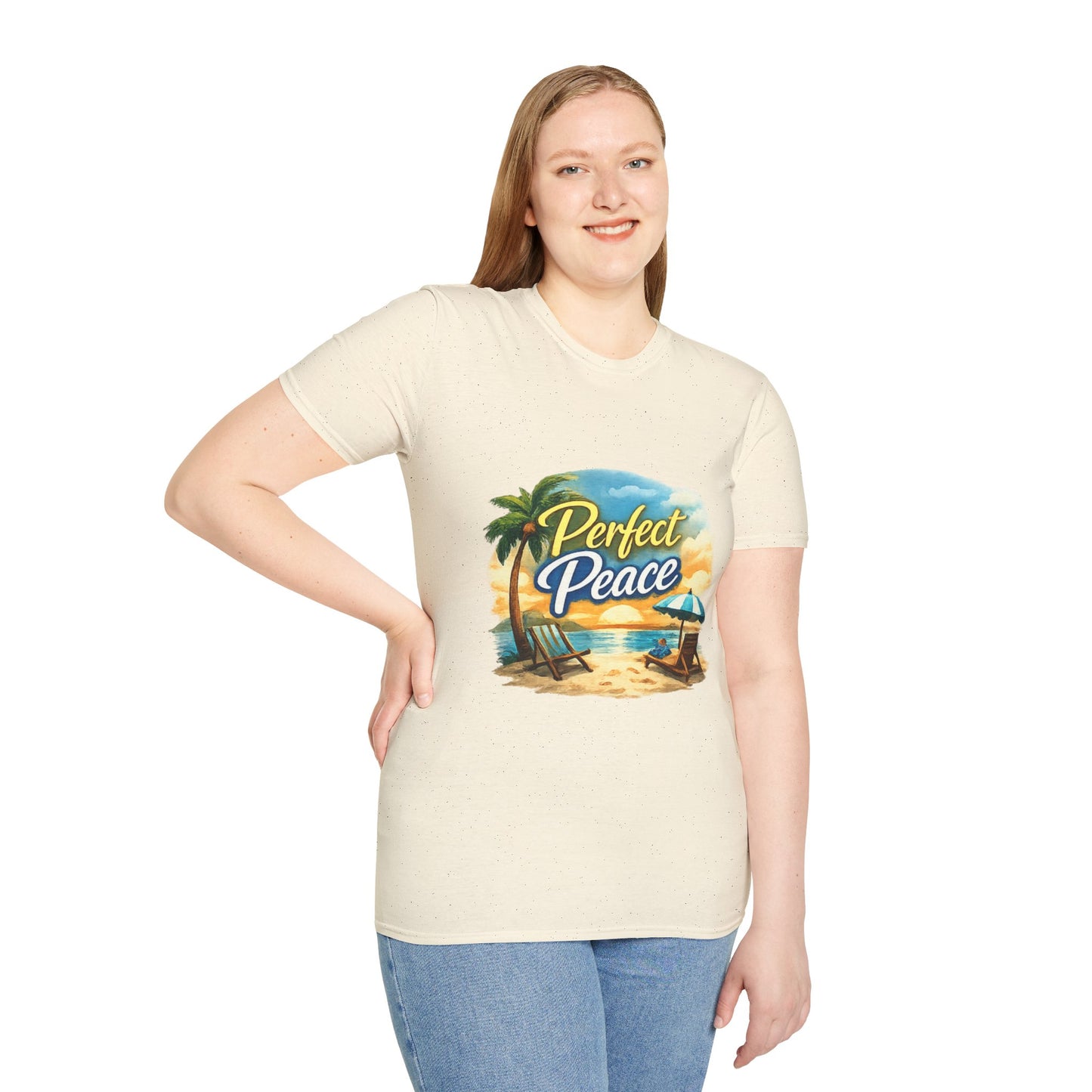 Perfect Peace Beach T-Shirt — Tropical Palm Sunset Graphic Tee