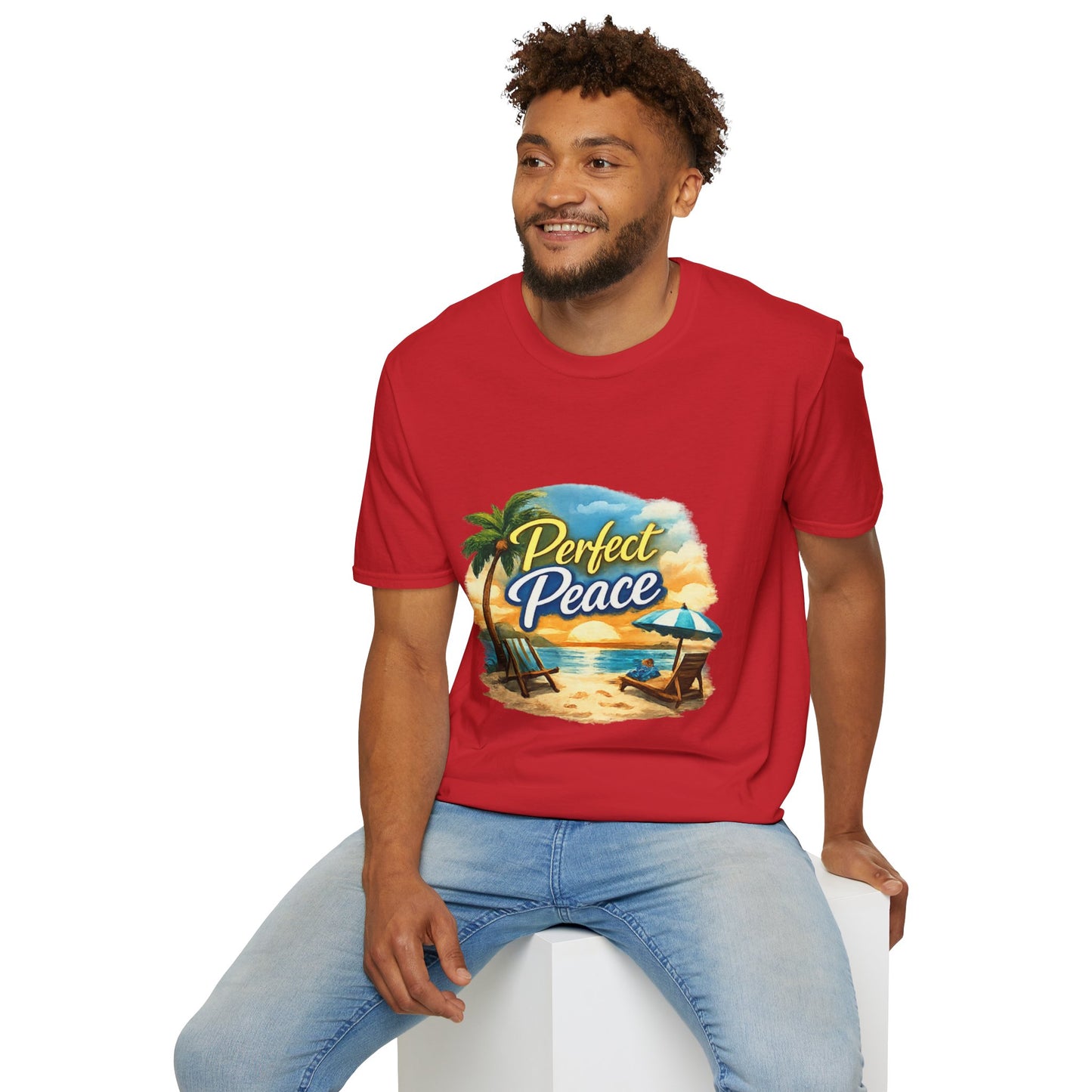 Perfect Peace Beach T-Shirt — Tropical Palm Sunset Graphic Tee