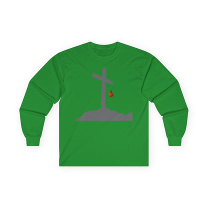 Faith-Inspired Long Sleeve Tee with Cross Design