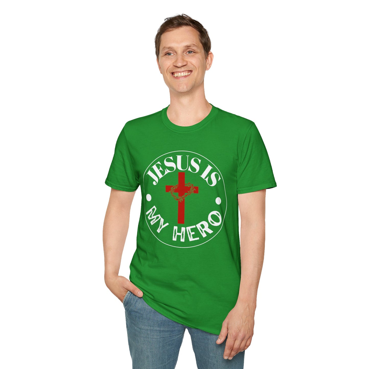 'Jesus is My Hero' Faith-Inspired Unisex Softstyle T-Shirt