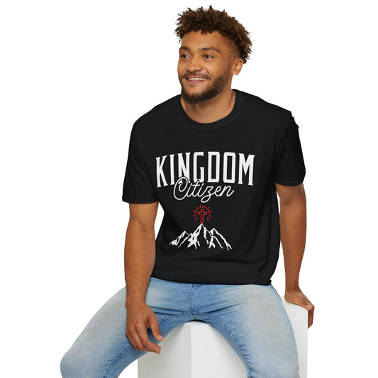 Kingdom Citizen Unisex Softstyle T-Shirt - Faith-Inspired Mountain Design