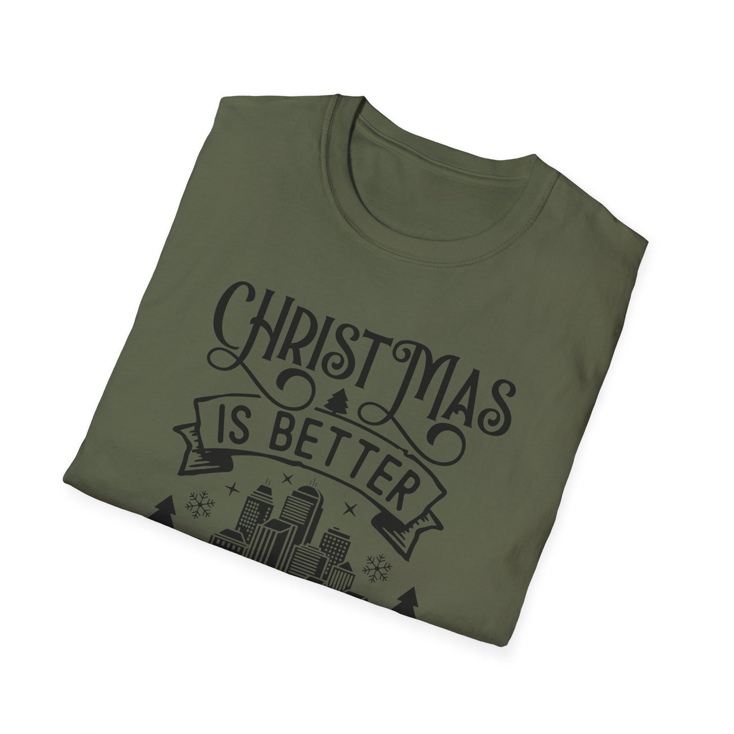 Christmas Is Better in the City T-Shirt — Holiday Cityscape Tee