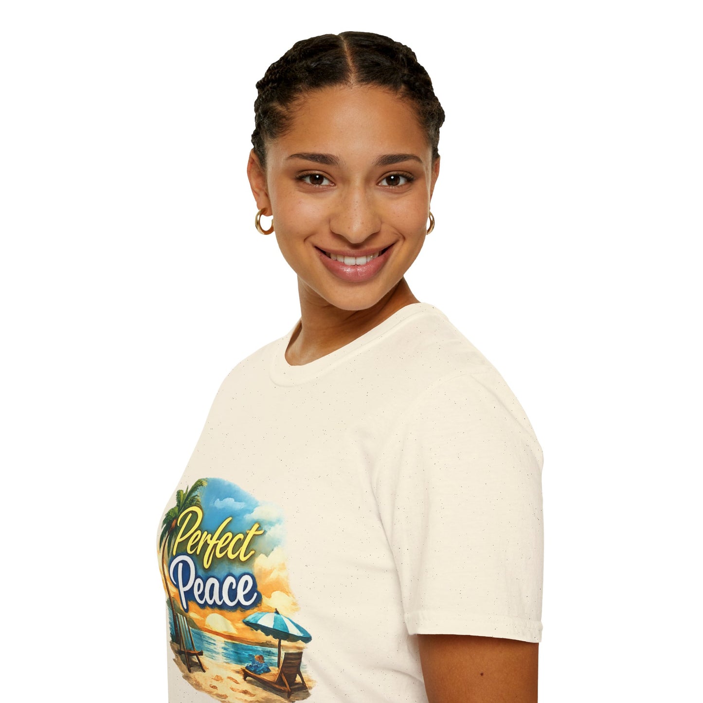 Perfect Peace Beach T-Shirt — Tropical Palm Sunset Graphic Tee