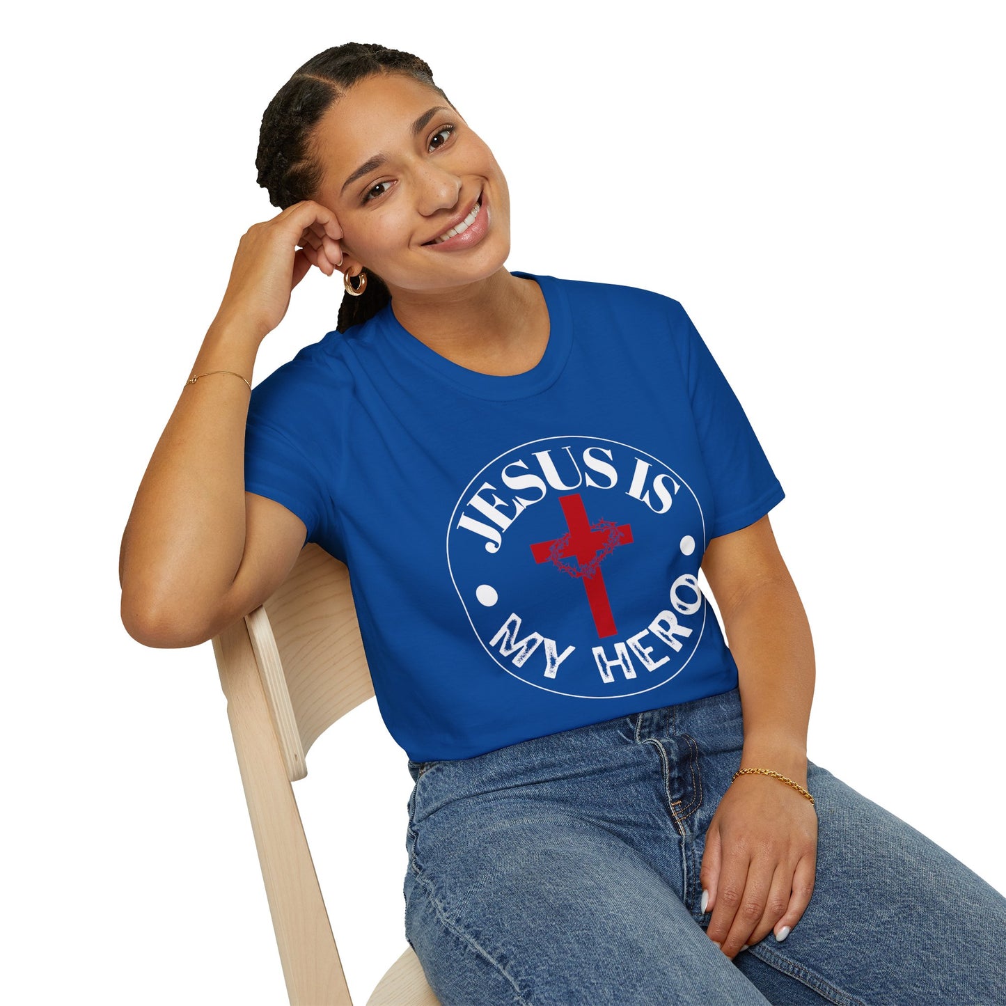 'Jesus is My Hero' Faith-Inspired Unisex Softstyle T-Shirt