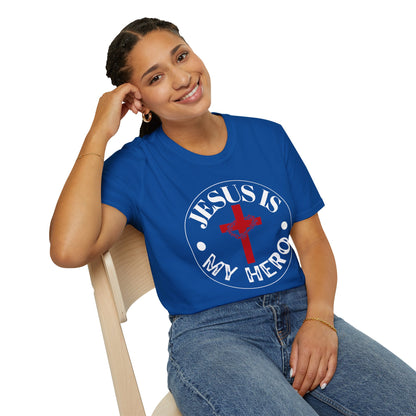 'Jesus is My Hero' Faith-Inspired Unisex Softstyle T-Shirt
