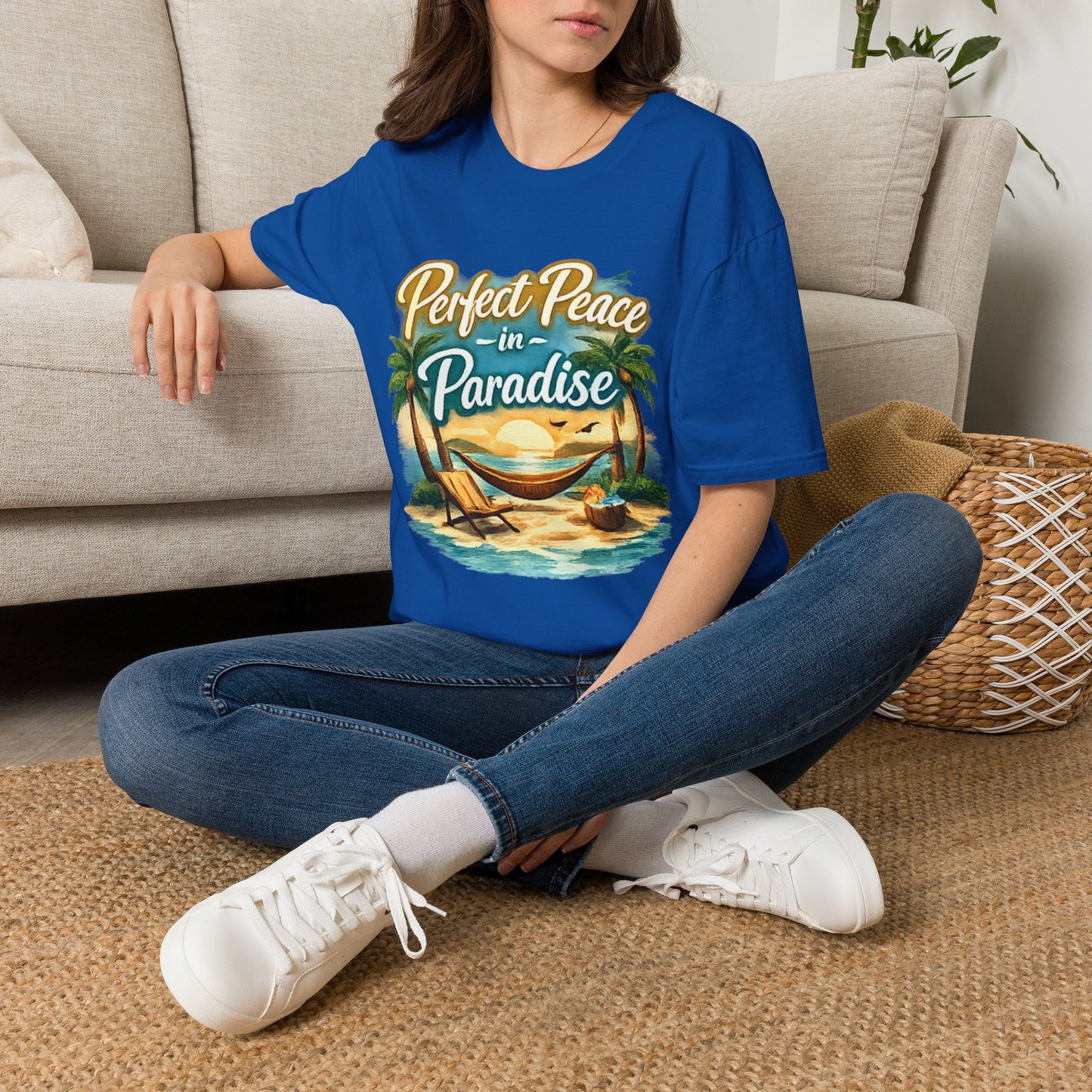 Perfect Peace in Paradise T-Shirt — Tropical Beach Graphic Tee