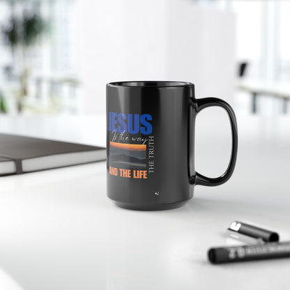 Inspirational Black Mug - Jesus is the Way, the Truth, and the Life - Perfect Gift for Believers