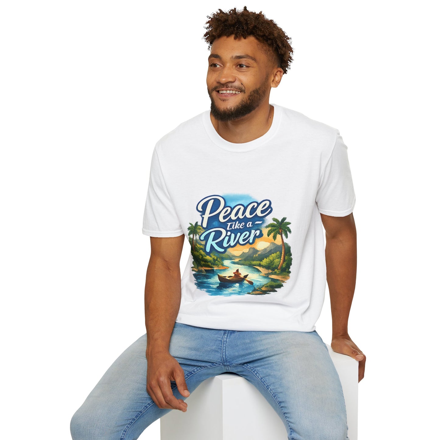 Peace Like a River T‑Shirt — Scenic River Prayer Tee
