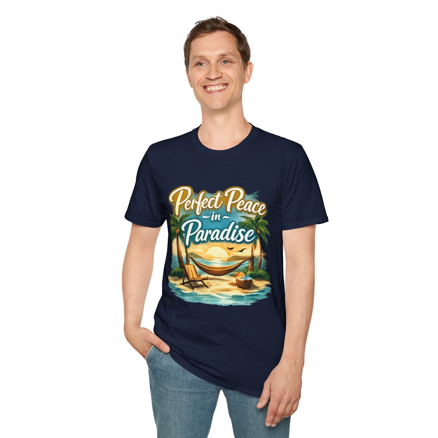 Perfect Peace in Paradise T-Shirt — Tropical Beach Graphic Tee