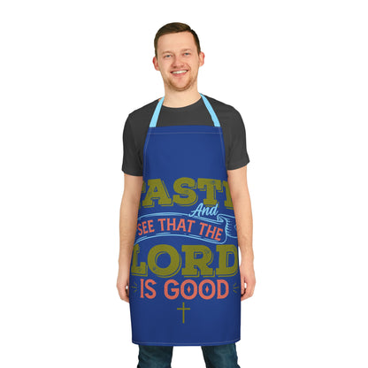 Inspirational Cooking Apron - 'Taste and See That the Lord is Good' with 5-Color Straps