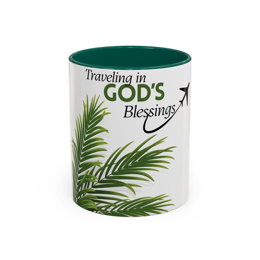 Travel-Themed Inspirational Mug - "Traveling in GOD's Blessings"