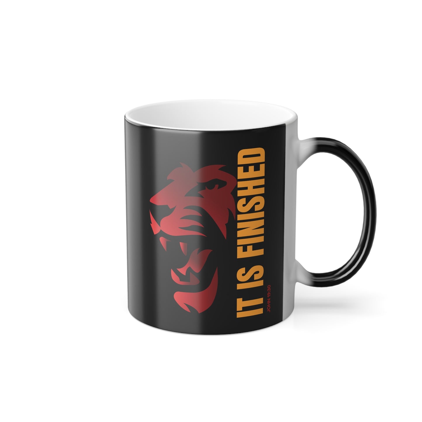 Color Morphing Mug — “It Is Finished” Inspirational Heat Reveal Coffee Cup