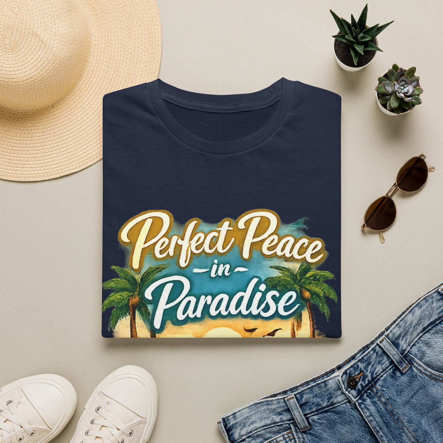 Perfect Peace in Paradise T-Shirt — Tropical Beach Graphic Tee