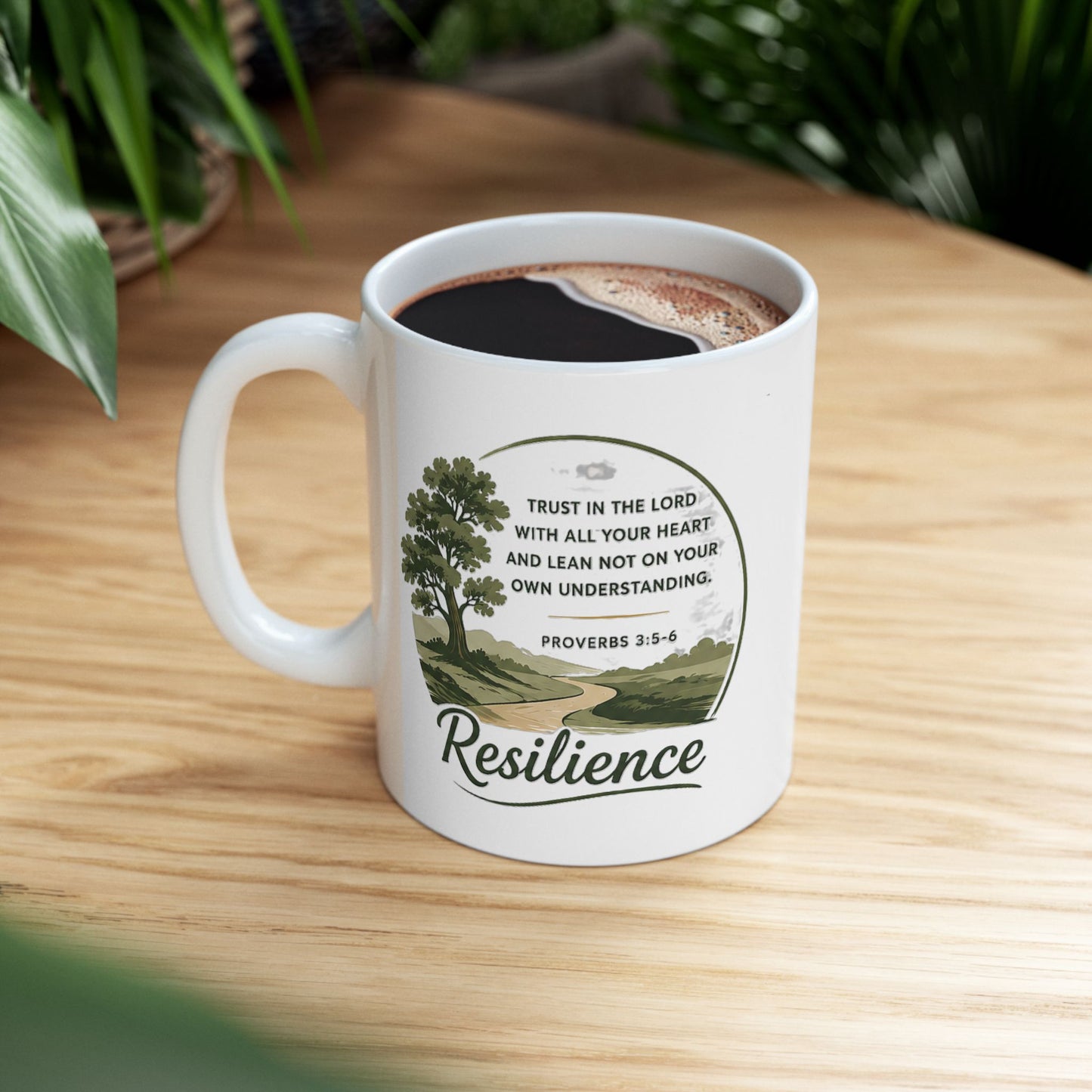 Resilience Tree Ceramic Mug — Inspirational Quote Coffee Cup (11oz & 15oz)