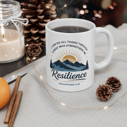 Resilience Mountain Ceramic Mug — Inspirational Camping Coffee Cup (11oz & 15oz)