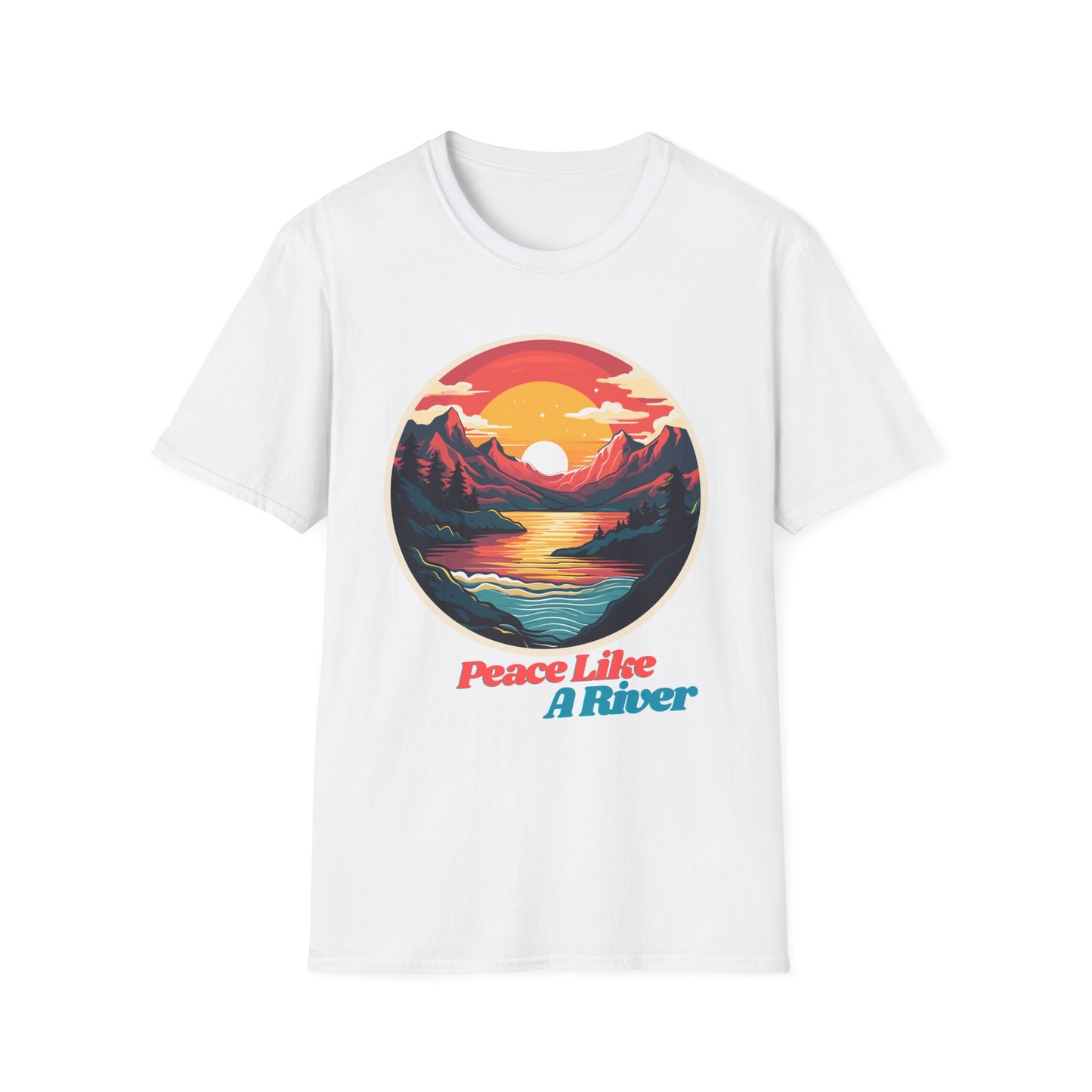 Peace Like A River Graphic Tee | Unisex Softstyle T-Shirt, Casual Wear, Outdoor Adventure, Gift for Nature Lovers, Relaxed Vibes