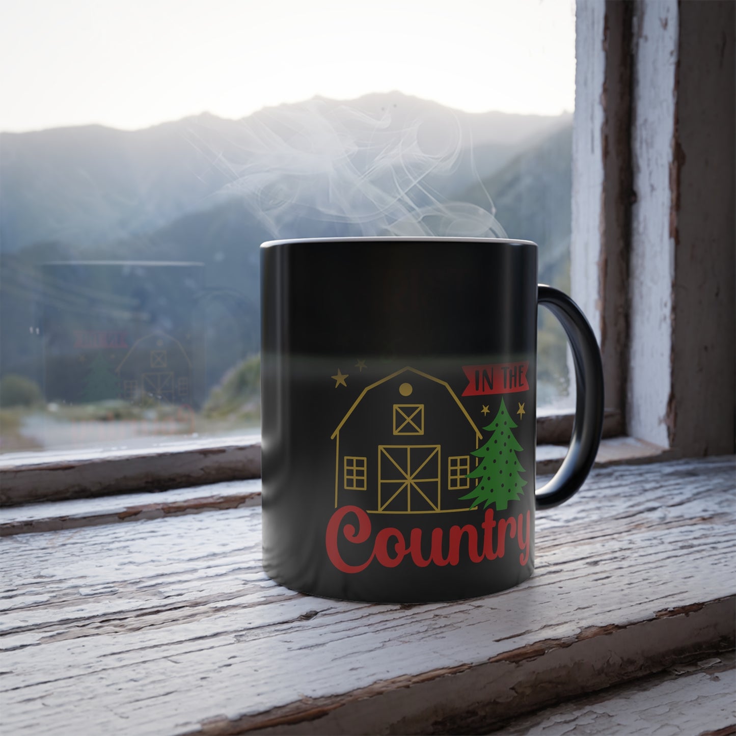 Color-Changing Mug — "Christmas Is Better in the Country" Holiday Farmhouse 11oz
