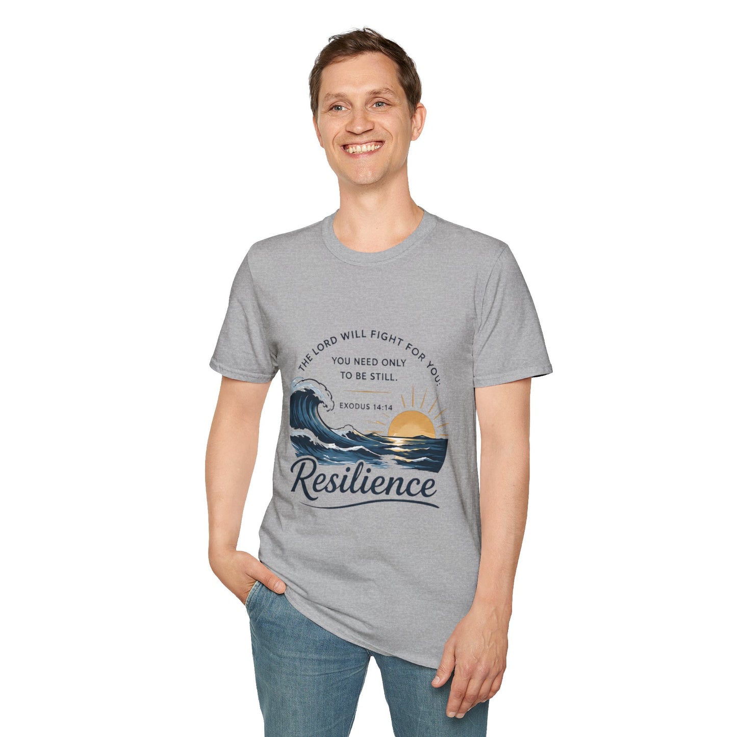 Resilience T-Shirt — "The Lord Will Fight for You" Exodus 14:14 Christian Tee